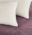 2-in-1 Teddy Sherpa Quilt Cover Set (Mauve, Queen)