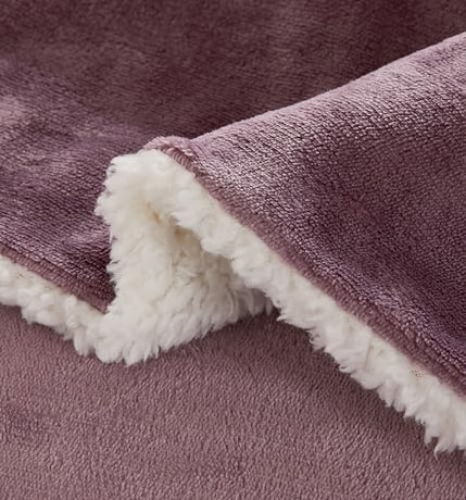 2-in-1 Teddy Sherpa Quilt Cover Set (Mauve, King)