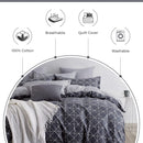 100% Cotton Manhattan Reversible Printed Quilt Cover Set - Super King Size