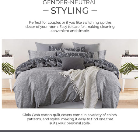 100% Cotton Manhattan Reversible Printed Quilt Cover Set - Super King Size