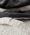 2-in-1 Teddy Sherpa Quilt Cover Set (Charcoal, Super King)