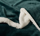 2-in-1 Teddy Sherpa Quilt Cover Set (Emerald Green, Super King)