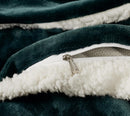 2-in-1 Teddy Sherpa Quilt Cover Set (Emerald Green, Super King)