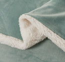 2-in-1 Teddy Sherpa Quilt Cover Set (Sage Green, Super King)