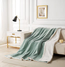 2-in-1 Teddy Sherpa Quilt Cover Set (Sage Green, Super King)