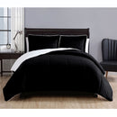 3 Piece Micro Mink Comforter Set Black King