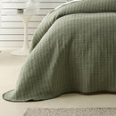 Bianca Bari Green Polyester Cotton Bedspread Set King