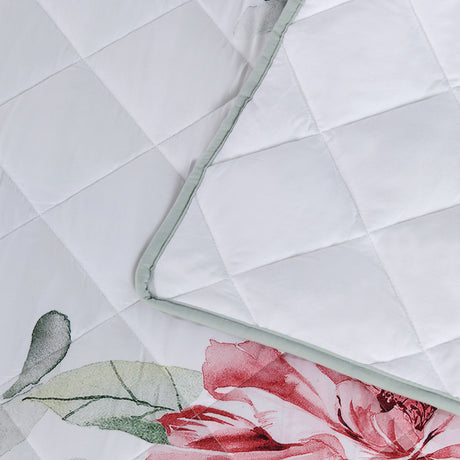 Bianca Coleraine White Floral Printed Bedspread Set Double