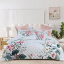 Bianca Coleraine White Floral Printed Bedspread Set Queen