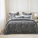 Bianca Maidstone Grey Floral Jacquard Bedspread Set Queen