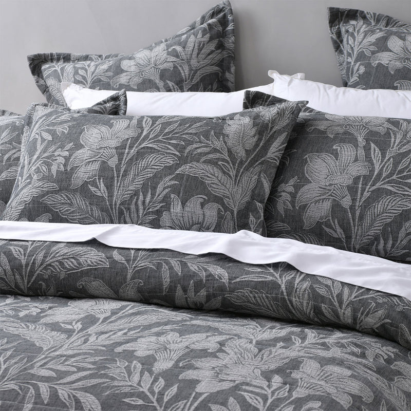 Bianca Maidstone Grey Floral Jacquard Bedspread Set Queen