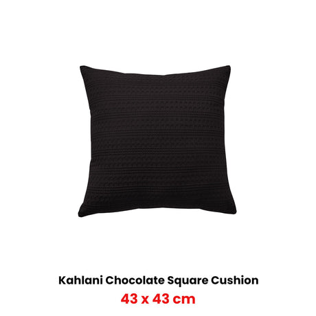 Bianca Kahlani Chocolate Waffle Square Filled Cushion 43 x 43cm