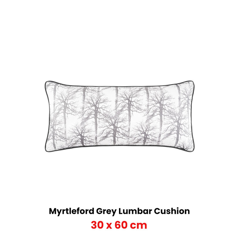 Bianca Myrtleford Grey Lumbar Oblong Filled Cushion 30 x 60cm