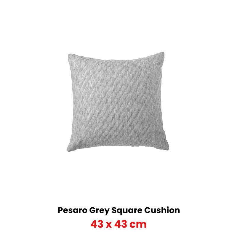 Bianca Pesaro Grey Marle Polyester Cotton Square Filled Cushion 43 x 43cm