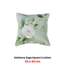 Bianca Salisbury Sage Velvet Square Filled Cushion 43 x 43cm