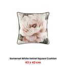 Bianca Somerset White Velvet Square Filled Cushion 43 x 43cm