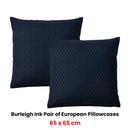 Bianca Pair of Burleigh Ink European Pillowcases 65 x 65cm