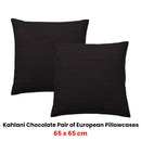 Bianca Pair of Kahlani Chocolate European Pillowcases 65 x 65cm