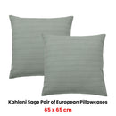 Bianca Pair of Kahlani Sage European Pillowcases 65 x 65cm