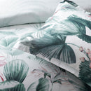 Bianca Abbey Green Cotton Sateen Tropical Floral Quilt Cover Set Queen