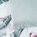 Bianca Abbey Green Cotton Sateen Tropical Floral Quilt Cover Set Queen