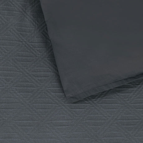 Bianca Hallston Charcoal Pre-Washed Cotton Quilt Cover Set Queen