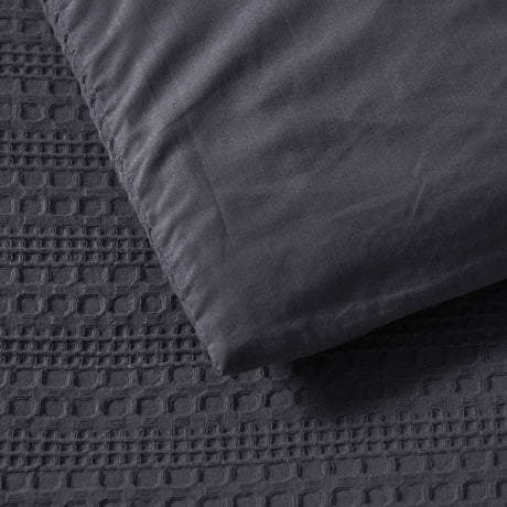 Bianca Kahlani Charcoal Waffle Quilt Cover Set King