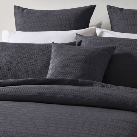 Bianca Kahlani Charcoal Waffle Quilt Cover Set Single