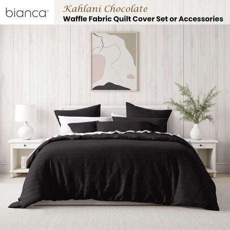 Bianca Kahlani Chocolate Waffle Quilt Cover Set Single