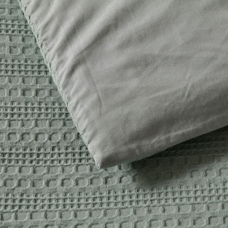 Bianca Kahlani Sage Waffle Quilt Cover Set Queen