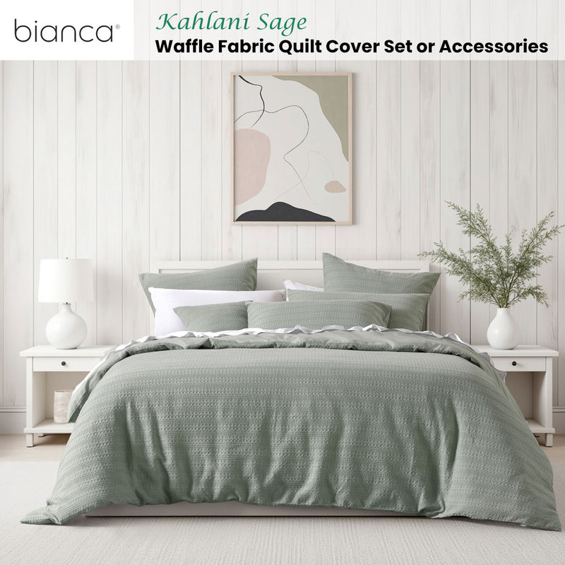 Bianca Kahlani Sage Waffle Quilt Cover Set Single