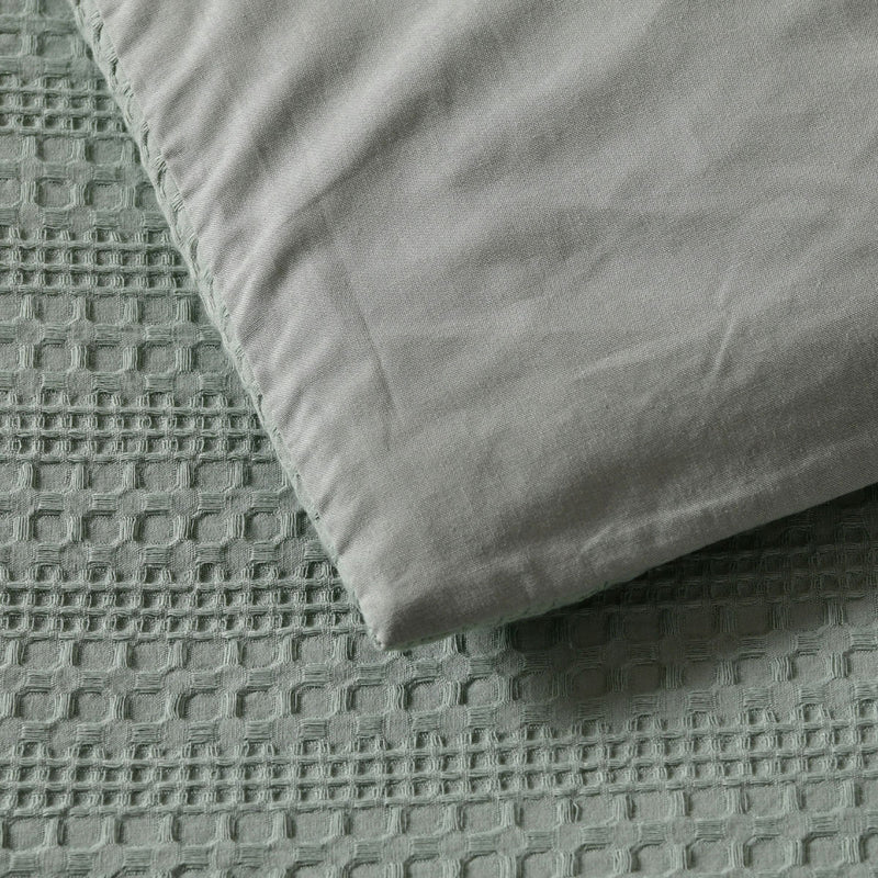 Bianca Kahlani Sage Waffle Quilt Cover Set Single