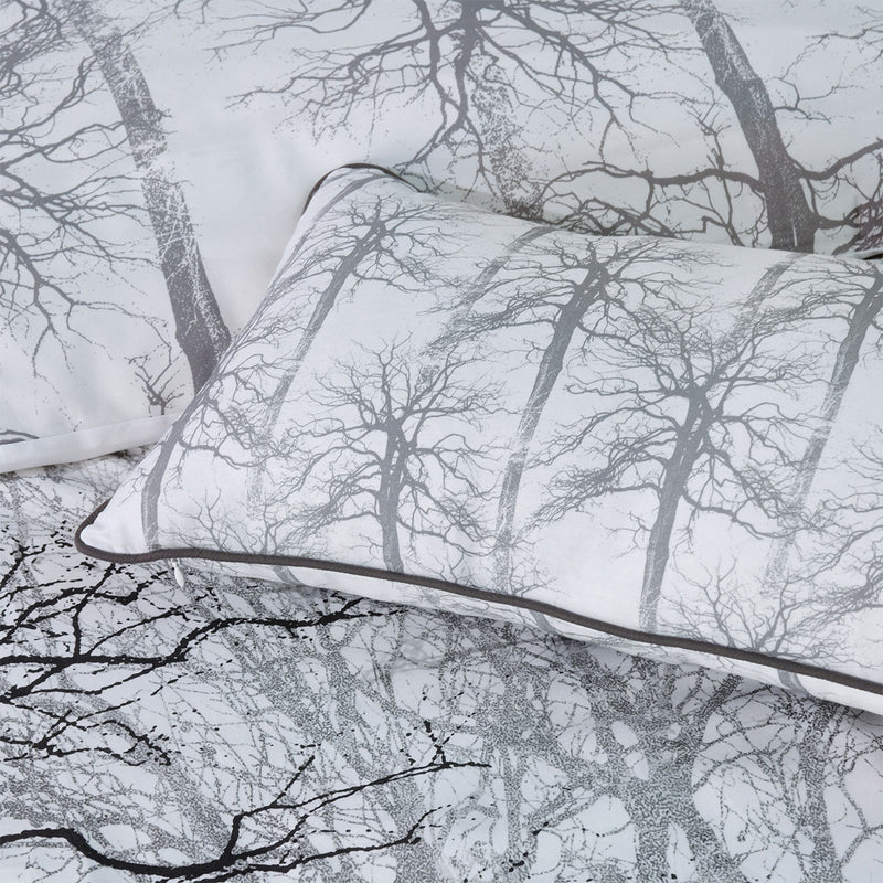 Bianca Myrtleford Grey Cotton Sateen Quilt Cover Set Queen