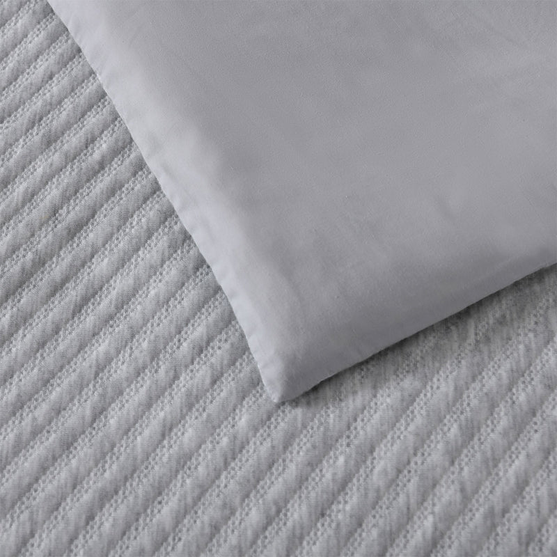 Bianca Pesaro Grey Polyester Cotton Quilt Cover Set Queen
