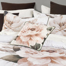 Bianca Somerset White Cotton Sateen Floral Quilt Cover Set Super King