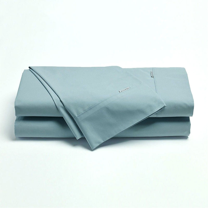 Bianca Heston Cotton Percale Sheet Set Steel Blue Queen