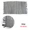 Tonal Chindi Cotton Handmade Floor Mat with Tassels 70 x 120 cm Grey