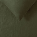 100% Linen Olive Quilt Cover Set Queen