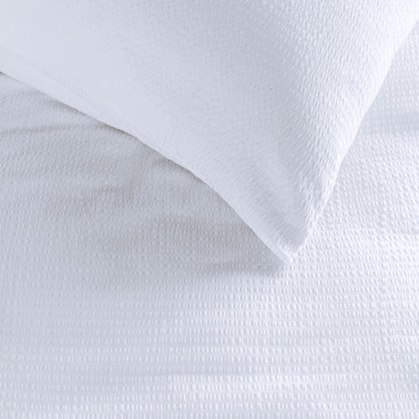Bedding House Summer White Seersucker Cotton Quilt Cover Set King