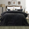 Jane Barrington Arna Charcoal 3 Pcs Channel Faux Bunny Fur Comforter Set King