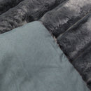 Jane Barrington Arna Charcoal 3 Pcs Channel Faux Bunny Fur Comforter Set King