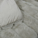 Jane Barrington Arna Natural 3 Pcs Channel Faux Bunny Fur Comforter Set Queen