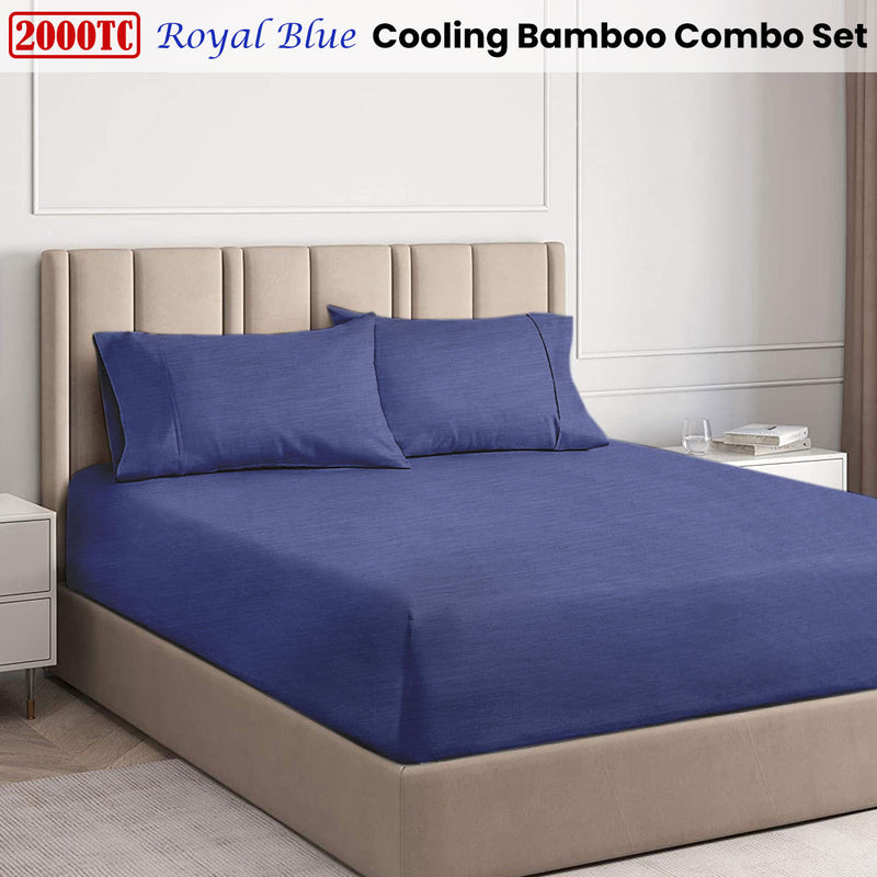 Ramesses Royal Blue 2000TC Cooling Bamboo Combo Set