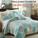 100% Cotton Lightly Quilted Coverlet Set Suzani Queen