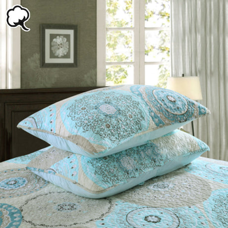 100% Cotton Lightly Quilted Coverlet Set Suzani Queen