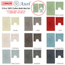 2200GSM 2 Pce Axel 100% Cotton Bath Mat Set Moss Green