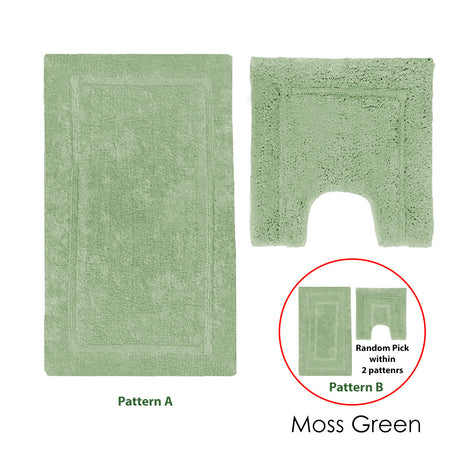 2200GSM 2 Pce Axel 100% Cotton Bath Mat Set Moss Green