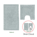 2200GSM 2 Pce Axel 100% Cotton Bath Mat Set Silver Cloud