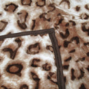 750gsm 3.5kg Double Layer Animal Print Faux Mink Blanket Queen 200x240 cm Brown Leopard