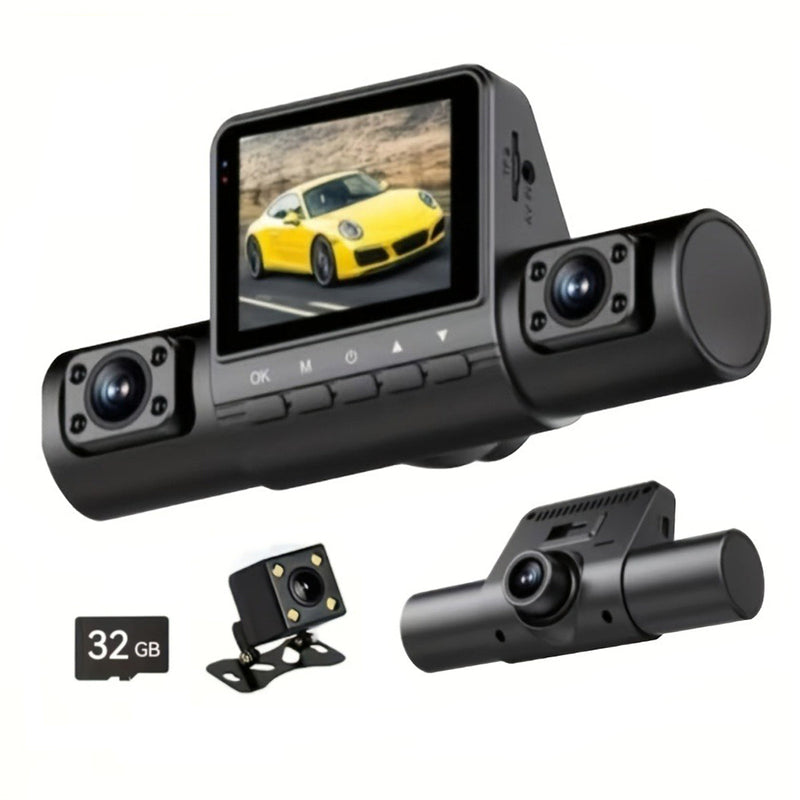 4-Channel 360° Panoramic 1080P HD Dash Cam Comes With 32GB TF Card